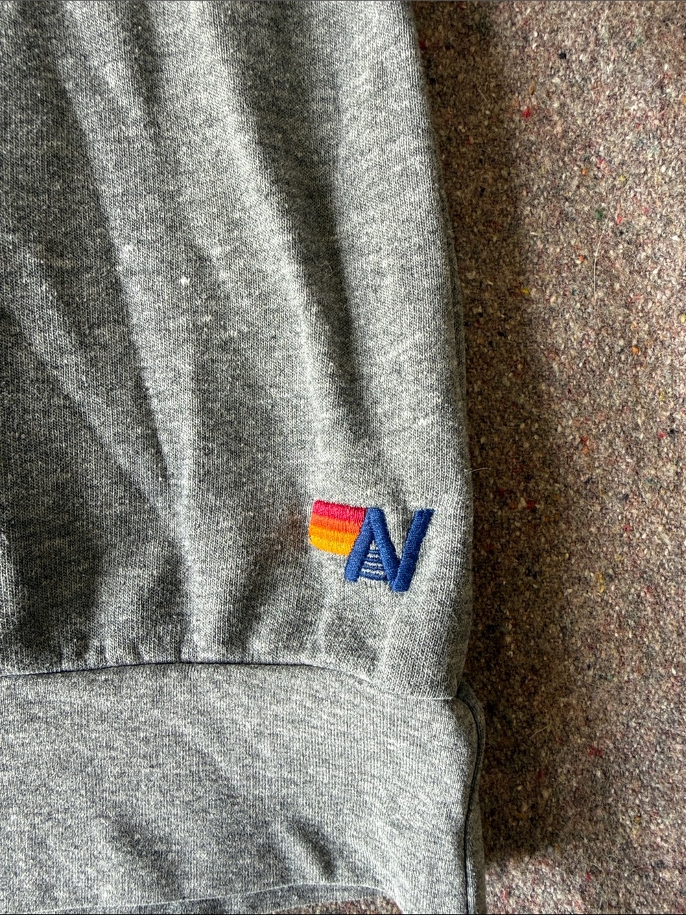 Aviator Nation Unisex Gray Crewneck Sweatshirt with Retro Stripe Logo (Size XS) - Picture 2 of 7